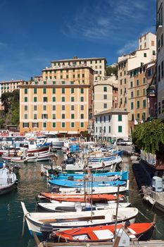 Camogli with the characteristic small harbor, Italy