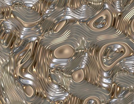 3D Melted Metal Textured Background