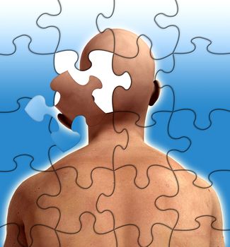 Conceptual image about losing your mind or thoughts.