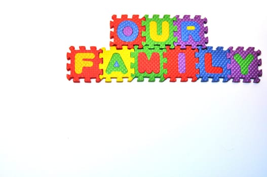 Our Family connected blocks upper right hand corner