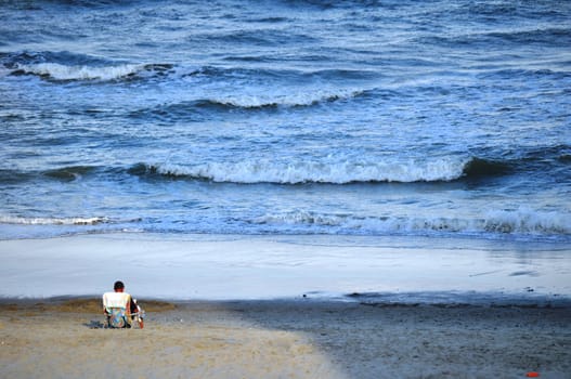 Reading on the beach