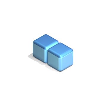 Two Adjacent Cubes in Three Dimensional Isometric Perspective (jpeg file has clipping path)