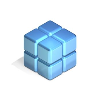 Eight Cubes in Three Dimensional Isometric Perspective (jpeg file has clipping path)