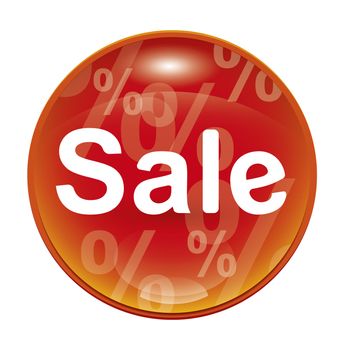 An image of a red sale icon