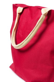 Red shopping bag isolated on the white
