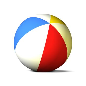 3D Beach Ball (traditional plastic ball of colored stripes)