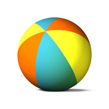 3D Beachball (traditional ball made of colored stripes)