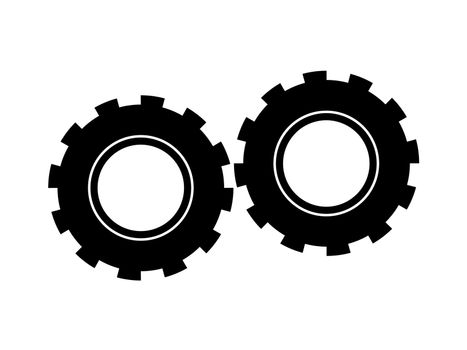 Symbol - Two Similar Cogwheels Close Together