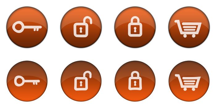 Internet/Online Applications Glossy Orange 3D Button