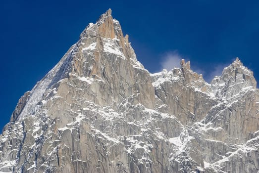 The Mont Blanc mountain range in Chamonix