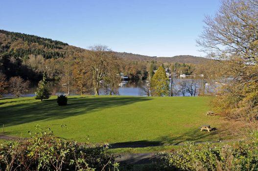 Lake Windermere in Lake District National Park Cumbria England