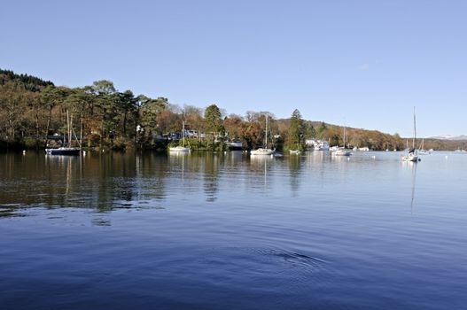Lake Windermere in Lake District National Park Cumbria England