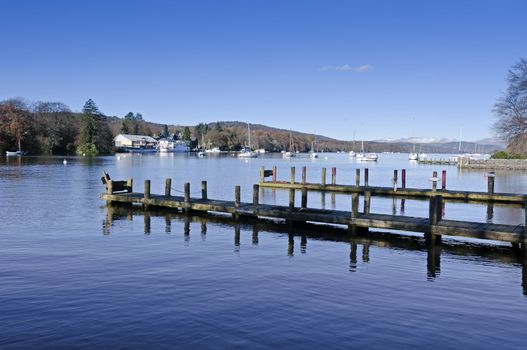 Lake Windermere in Lake District National Park Cumbria England