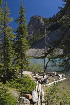 Lake Moraine in Banff National Park Canada