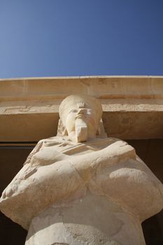 Temple of Queen Hatshepsut Luxor, Egypt, main statues which stretch the width of the temple