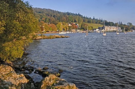 Lake Windermere in Lake District National Park Cumbria England