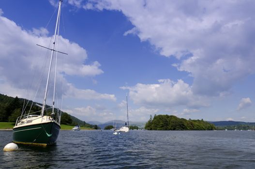 Lake Windermere in Lake District National Park Cumbria England