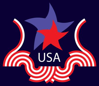American flag, designed using elements