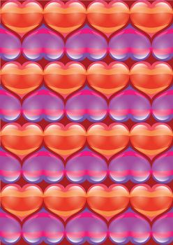 Abstract bright glowing Heart background. Valentine's Day.