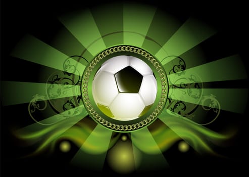 Soccer ball on grunge background, element for design