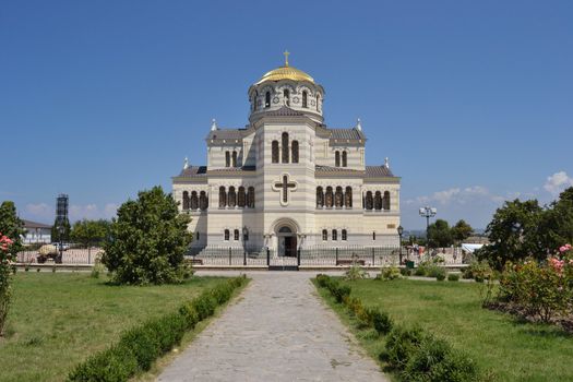 The View of the  St. Vladimir cathedral in Sevastopol, Ukraine