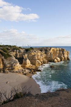 Cliff view of the Coelha beach near Albufeira, on the Algarve.
