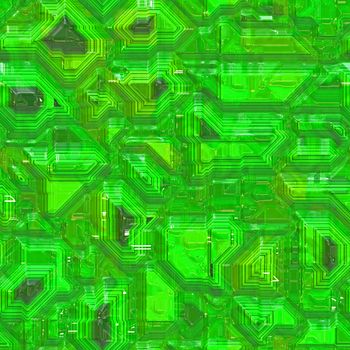 Seamless computer circuity pattern in a lime green hue.
