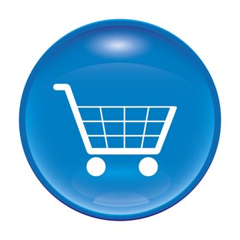 An image of a glossy blue shopping icon