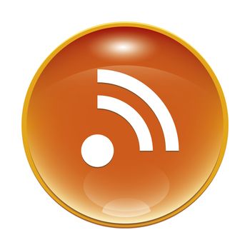 An image of a orange rss feed icon