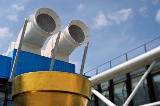 Part of the roof on the upper terrace of the Centre Pompidou