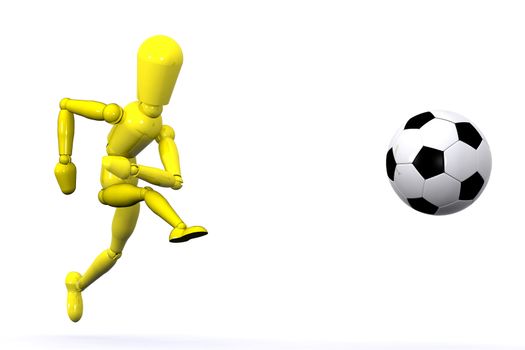 A Colourful 3d Rendered Football Man Illustration