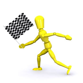 A Colourful 3d Rendered Chequered Flag Concept Illustration