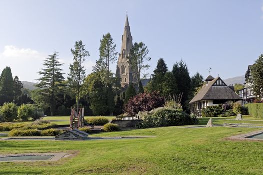 Village of Ambleside in Lake District National Park Cumbria England