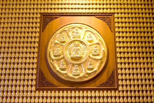 Million of golden Buddha statue in chinese temple Thailand