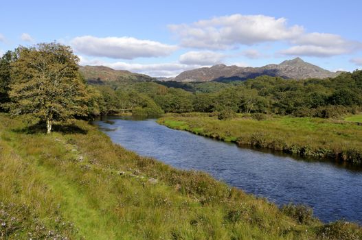 View of Moel y Dyniewyd in Snowdonia National Park Gwynedd North Wales