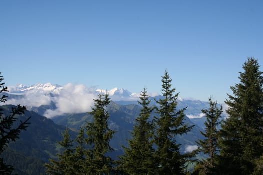 Swiss alps snow-capped mountain peaks