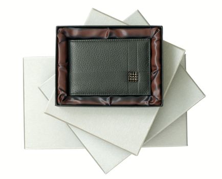 New black men's purse in a gift box