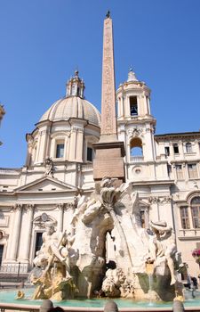 Piazza Navona, fontana dei Fiumi del Bernini in Rome, Italy