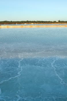 View of a salt evaporation pond on the Algarve.