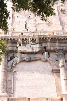 details of ruins Colosseum in Rome, Italy