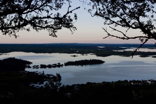 View of a beautiful lake near the Alqueva dam on the Alentejo, Portugal.