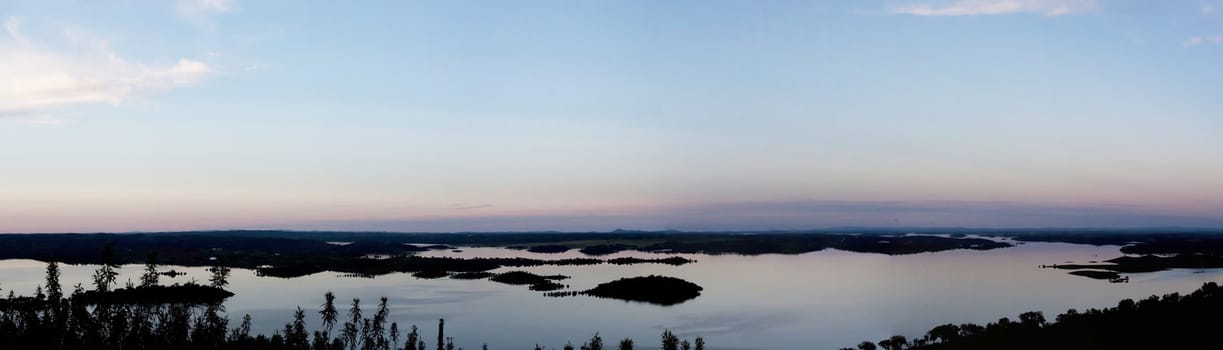 View of a beautiful lake near the Alqueva dam on the Alentejo, Portugal.