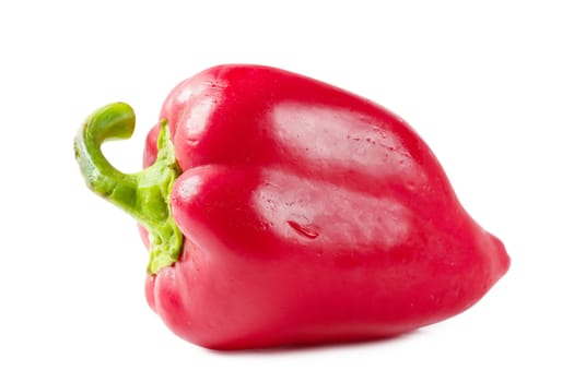 Red sweet pepper over white background