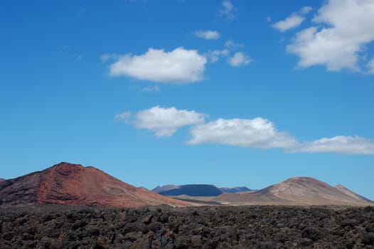 Volcano in Lanzarote at the canary islands in Spain, Europe
