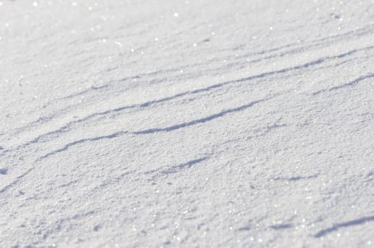 Wind traces in the snow of a field