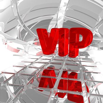 the letters vip in abstract space - 3d illustration