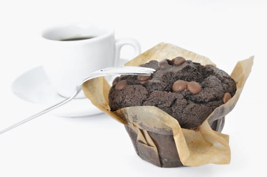 Chocolate Muffin and a cup of coffee