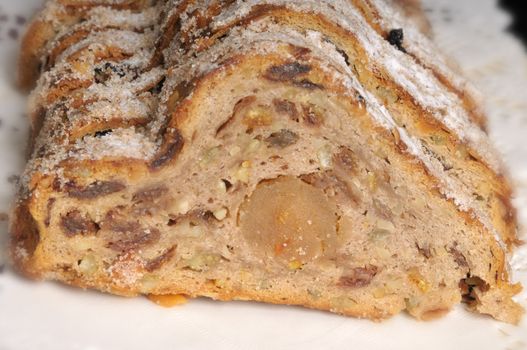 Raisins Stollen with marzipan