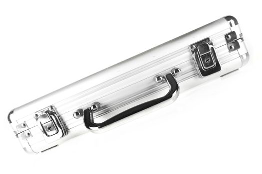 a professional aluminium suitcase on white