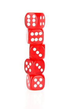 a pile made of five red dices
